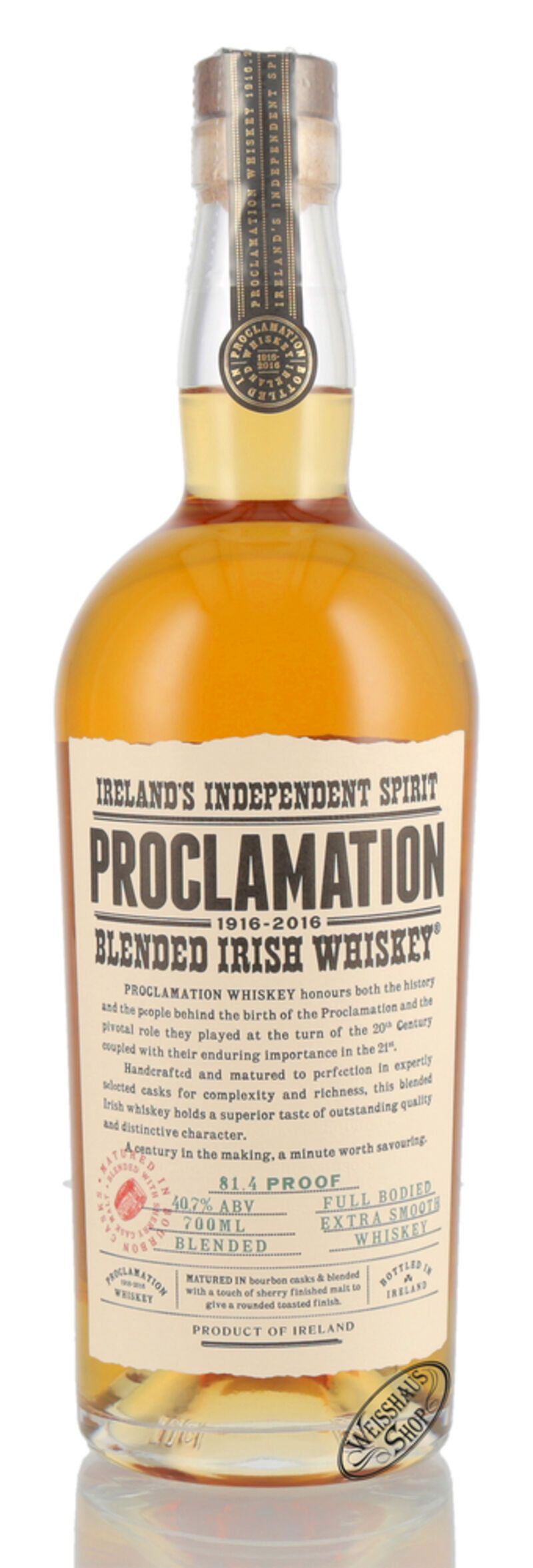 Proclamation Blended Irish Whiskey 407 Vol 070l Weisshaus Shop 4994